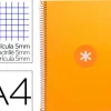 CUADERNO ESPIRAL LIDERPAPEL A4 MICRO ANTARTIK TAPA FORRADA 80H 90 GR CUADRO 5MM 1 BANDA 4 TALADROS MOSTAZA
