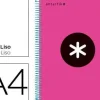 CUADERNO ESPIRAL LIDERPAPEL A4 MICRO ANTARTIK TAPA FORRADA 120H 100 GR LISO CON BANDAS 4 TALADROS COLOR ROSA FLUOR