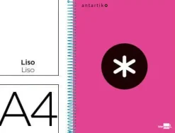 CUADERNO ESPIRAL LIDERPAPEL A4 MICRO ANTARTIK TAPA FORRADA 120H 100 GR LISO CON BANDAS 4 TALADROS COLOR ROSA FLUOR