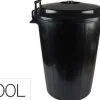 CUBO DE BASURA NEGRO CON TAPA PARA BOLSAS 85X105CM 100 LITROS