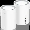 CUDY AX3000 PACK DE 2 SISTEMAS WIFI 6 MESH AX3000 2.5G DUAL BAND - ADMITE ANCHO DE BANDA DE 20/40/80/160MHZ - 1X PUERTO LAN 10/100/1000MBPS, 1X PUERTO WAN 2.5GBPS - 5 ANTENAS INTERNAS