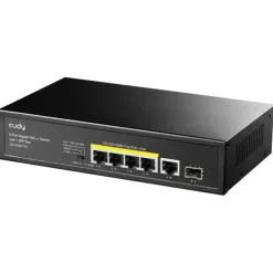 CUDY GS1005PTS1 SWITCH GIGABIT POE+ DE 5 PUERTOS CON 1 PUERTOS SFP