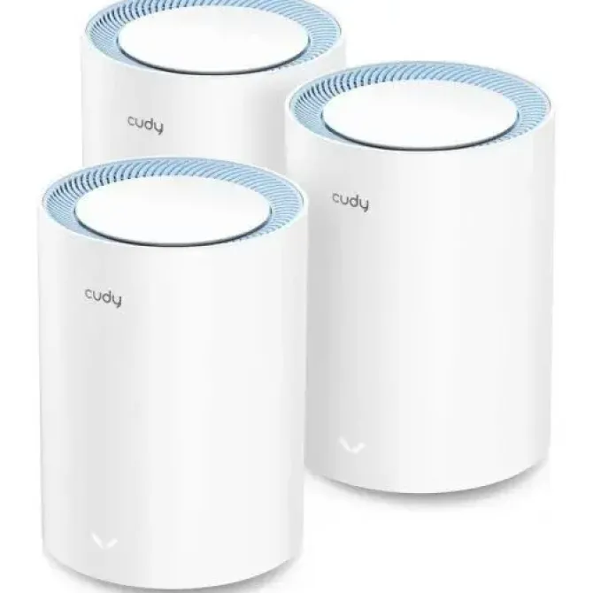 CUDY M1200 PACK DE 3 SISTEMAS WIFI MESH AC1200 DUAL BAND - 867MBPS EN 5GHZ, 300MBPS EN 2,4GHZ - 1X PUERTO LAN 10/100MBPS, 1X PUERTO WAN 10/100MBPS - 2 ANTENAS INTERNAS