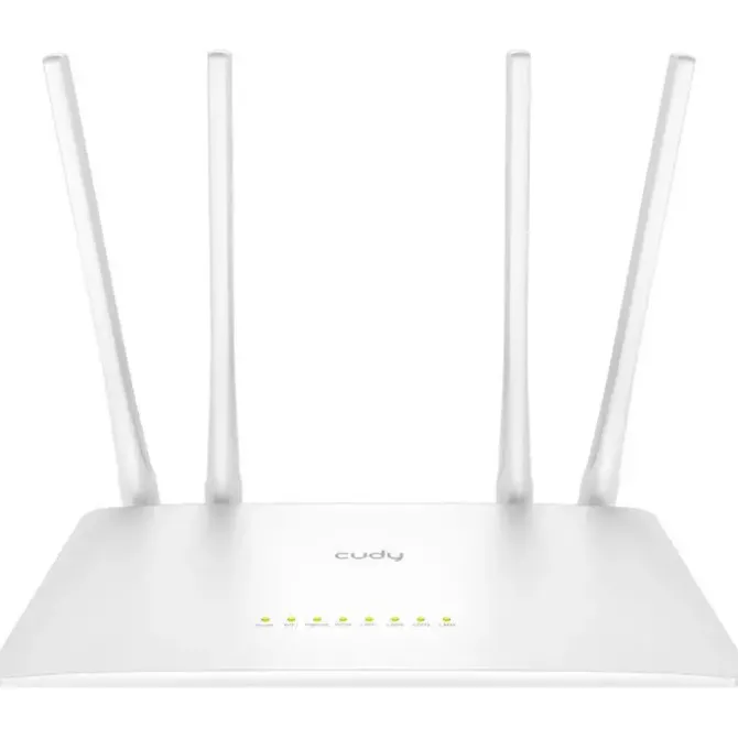 CUDY WR1200 SMART ROUTER WIFI AC1200 DOBLE BANDA - 1X PUERTO WAN 100/10 MBPS Y 4X PUERTOS LAN 100/10 MBPS - 4 ANTENAS EXTERNAS