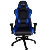 DEEPGAMING DEEPCOMMAND2 SILLA GAMING - REPOSABRAZOS - RUEDAS DE SILICONA - ASIENTO ERGONÓMICO - COJÍN LUMBAR Y CERVICAL - BASE METAL - COLOR NEGRO/AZUL