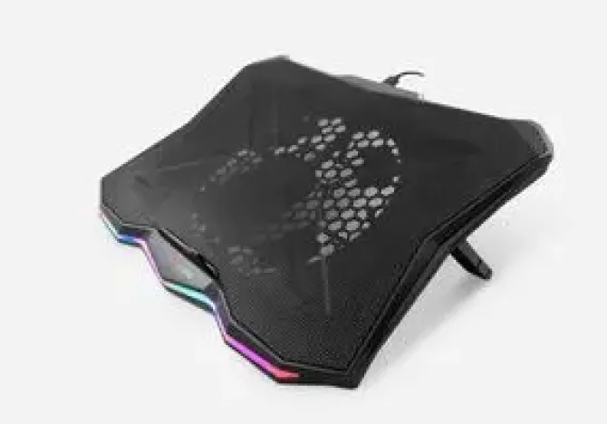 DEEPGAMING RBW-17 BASE DE REFRIGERACION PARA PORTATIL HASTA 17 - VENTILADOR DE 17.5CM - 7 POSICIONES DE INCLINACION - ILUMINACION LED RAINBOW - 2 PUERTOS USB 2.0