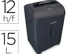 DESTRUCTORA DE DOCUMENTOS Q-CONNECT KF15551 CAPACIDAD DE CORTE 12 H DESTRUYE GRAPAS CLIPS CD Y TARJETAS