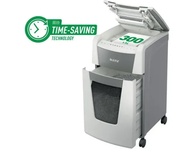 DESTRUCTORA DE DOCUMENTOS LEITZ IQ AUTO+ OFFICE 300 P5 BLANCA
