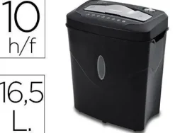 DESTRUCTORA DE DOCUMENTOS Q-CONNECT KF17974 CAPACIDAD DE CORTE 10 H DESTRUYE GRAPAS CLIPS Y TARJETAS PAPELERA 16,5