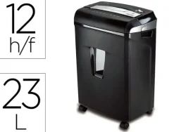 DESTRUCTORA DE DOCUMENTOS Q-CONNECT ANTIATASCOS CAPACIDAD DE CORTE 12 H CLIPS GRAPAS Y TARJETAS 23L