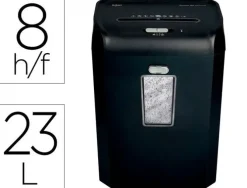 DESTRUCTORA DE DOCUMENTOS REXEL PROMAX QS REX823 CAPACIDAD 8 HOJAS PARTICULAS DESTRUYE GRAPAS CLIPS Y