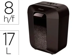 DESTRUCTORA DE DOCUMENTOS FELLOWES LX-41 CAPACIDAD 8H SEGURIDAD P4 DESTRUYE GRAPAS CLIPS Y TARJETA PAPELERA 17 L