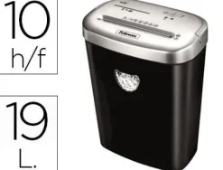 DESTRUCTORA DE DOCUMENTOS FELLOWES 53C CAPACIDAD DE CORTE 10 HOJAS DESTRUYE GRAPASCLIPS TARJETAS Y CD 25 LITROS