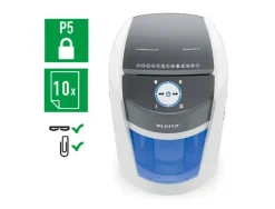 DESTRUCTORA DE DOCUMENTOS LEITZ OPTIMAX OFFICE CAPACIDAD DE CORTE 10 HOJAS PARTICULAS P5 DESTRUYE GRAPAS