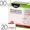 DISCO DE CIERRE PLICO VELCRO AUTOADHESIVO 20 MM DIAMETRO COLOR BLANCO CAJA DE 400 UNIDADES
