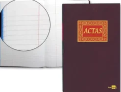 DOHE LIBRO DE ACTAS FOLIO NATURAL - ENCUADERNACION EN TELA - 100 HOJAS PAPEL OFFSET REGISTRO DE 100GR