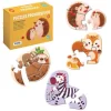 DOHE PACK DE 4 PUZZLES PARA NIÑOS DE 4/5 PIEZAS - TEMATICA ANIMALES - DOBLE CAPA DE CARTON - CAPA INTERMEDIA DE CONTRACHAPADO - ESTIMULA IMAGINACION - A PARTIR DE 2 AÑOS