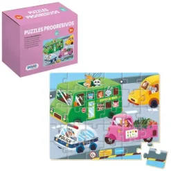 DOHE PUZZLE INFANTIL DE 30 PIEZAS - TEMATICA VEHICULOS - FABRICADO EN DOBLE CAPA DE CARTON - CAPA INTERMEDIA DE CONTRACHAPADO - ESTIMULA LA IMAGINACION - A PARTIR DE 3 AÑOS
