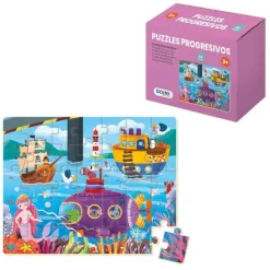 DOHE PUZZLE INFANTIL DE 35 PIEZAS - TEMATICA EL MAR - FABRICADO EN DOBLE CAPA DE CARTON - CAPA INTERMEDIA DE CONTRACHAPADO - ESTIMULA LA IMAGINACION - A PARTIR DE 3 AÑOS