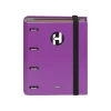 DOHE SERIE ICON CARPETA DE 4 ANILLAS FORMATO A5 CON RECAMBIO DE 100 HOJAS DE 90 GR Y 4 TALADROS - CIERRE CON GOMA ELASTICA - ANILLAS DE 25MM - COLOR MORADO