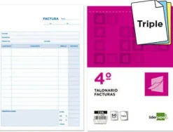 DOHE TALONARIO DE FACTURAS - CUARTO NATURAL - 50X3 HOJAS AUTOCOPIATIVAS - TRIPLICADO