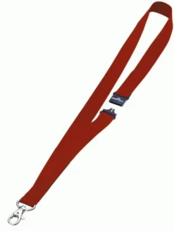 DURABLE CINTA TEXTIL CON MOSQUETON PARA IDENTIFICADOR - CIERRE DE SEGURIDAD - COLOR ROJO