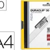 DURABLE DURACLIP 30 CARPETA DE PLASTICO CON CLIP DE ACERO - TAMAÑO A4 - CAPACIDAD HASTA 30 HOJAS - PARTE POSTERIOR RIGIDA COLOR AMARILLO