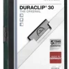 DURABLE DURACLIP 30 CARPETA DE PLASTICO CON CLIP DE ACERO - TAMAÑO A4 - CAPACIDAD HASTA 30 HOJAS - PARTE POSTERIOR RIGIDA COLOR VERDE OSCURO