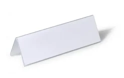 DURABLE PORTANOMBRES DE MESA CON FORMA DE TEJADO - PLASTICO - INCLUYE ETIQUETAS EN BLANCO - TAMAÑO DE LA ETIQUETA 61/122X210MM