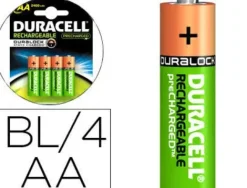 DURACELL PILAS RECARGABLES NIHM AA LR6 1.2V 2500MAH - PRECARGADAS - (4 UNIDADES)