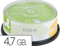 DVD-R Q-CONNECT CAPACIDAD 4,7GB DURACION 120MIN VELOCIDAD 16X BOTE DE 25 UNIDADES