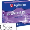 DVD+R VERBATIM DOBLE CAPA CAPACIDAD 8.5GB VELOCIDAD 8X 240 MIN PACK DE 5 UNIDADES
