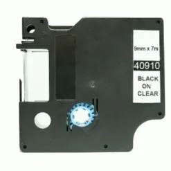 DYMO D1 40910 CINTA DE ETIQUETAS GENERICA PARA ROTULADORA - TEXTO NEGRO SOBRE FONDO TRANSPARENTE - ANCHO 9MM X 7 METROS - REEMPLAZA S0720670