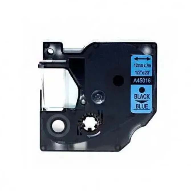 DYMO D1 45016 CINTA DE ETIQUETAS GENERICA PARA ROTULADORA - TEXTO NEGRO SOBRE FONDO AZUL - ANCHO 12MM X 7 METROS - REEMPLAZA S0720560
