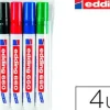 EDDING 660 PACK DE 4 ROTULADORES PARA PIZARRA BLANCA - PUNTA REDONDA - TRAZO ENTRE 1.5 Y 3MM - RECARGABLE - SECADO RAPIDO - COLORES SURTIDOS