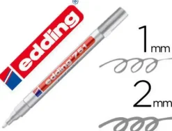 EDDING 751 ROTULADOR PERMANENTE - PUNTA REDONDA - TRAZO ENTRE 1 Y 2 MM. - TINTA OPACA - SECADO RAPIDO - COLOR PLATA