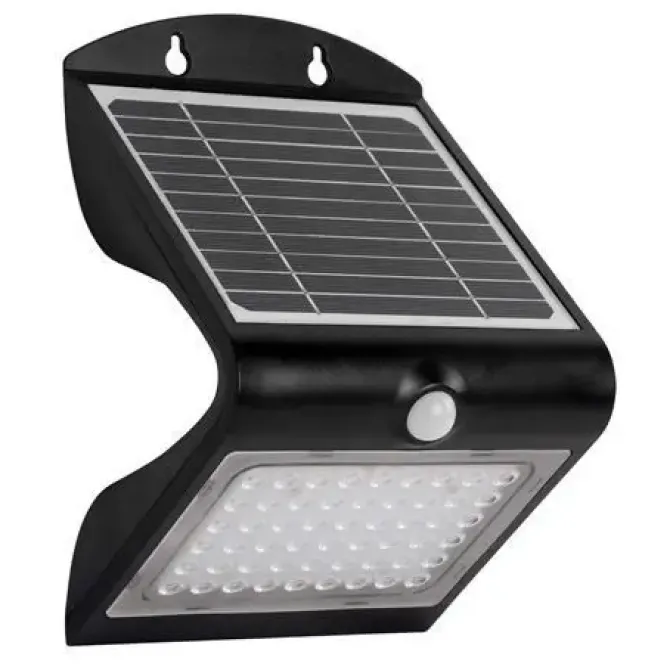 ELBAT APLIQUE LED SOLAR DOBLE ILUMINACION 4W - 500LM - LUZ FRIA 6000K - LUZ CALIDAD 3000K - SENSOR DE MOVIMIENTO