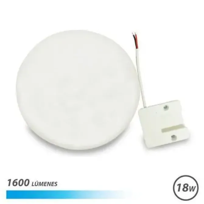 ELBAT APLIQUE LED TECHO CON BASE FIJA REDONDO 18W LUZ FRIA