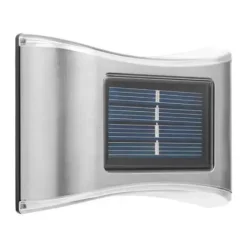 ELBAT APLIQUE SOLAR LED 150LM - PANEL SOLAR INTEGRADO 2V, 120MAH - BATERIA 1.2V, 600MAH - CARCASA ACERO INOXIDABLE