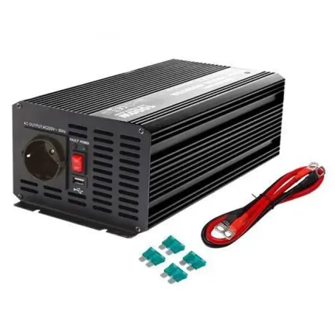 ELBAT CONVERTIDOR DE CORRIENTE ONDA PURA 1000W - COLOR NEGRO