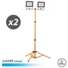 ELBAT FOCO LED CON TRIPODE 2 X 50W - 4250 LUMENES - 6500K LUZ FRIA - CABLE DE 3M - IP65 PARA USO EN EXTERIOR