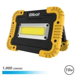 ELBAT FOCO LED RECARGABLE 10W - 1000 LUMENES - LUZ FRIA 6500K - BATERIA 4400MAH - AUTONOMIA DE 5 A 6 HORAS