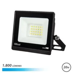 ELBAT FOCO LED SERIE SUPER SLIM 20W - 1800 LUMENES - 6500K LUZ FRIA - IP65 PARA USO EN EXTERIOR