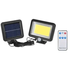 ELBAT FOCO SOLAR + MANDO - 1000LM - LUZ FRIA 6500K - SENSOR DE MOVIMIENTO - BATERIA 1200MAH