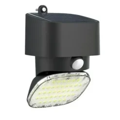 ELBAT FOCO SOLAR 2000LM - LUZ FRIA 6000K - REGULACION VERTICAL Y HORIZONTAL - PANEL SOLAR 1W - IP65 - COLOR NEGRO
