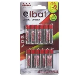 ELBAT PACK DE 12 PILAS ALCALINAS LR03/AAA
