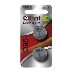 ELBAT PACK DE 2 PILAS LITIO DE BOTON CR2025 3V