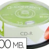 EMTEC QCONNET CD-R 700 BM 80 MIN VELOCIDAD 52X TARRINA 25 UDS CS49138