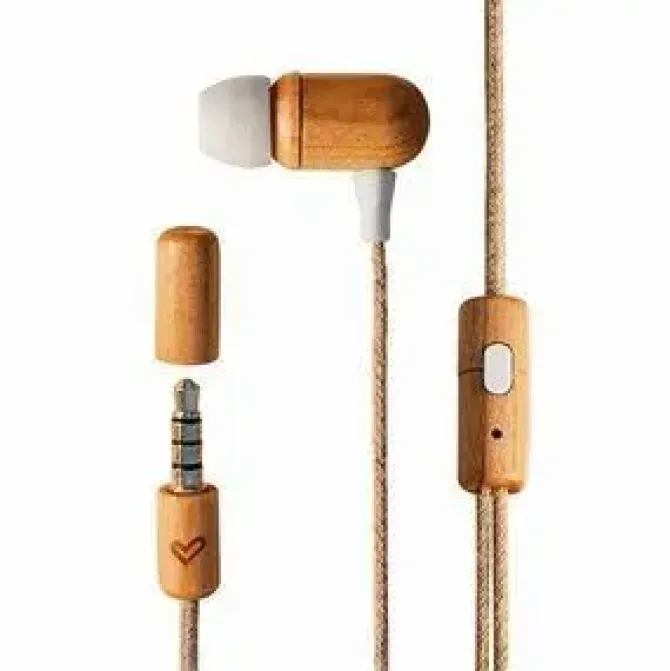 ENERGY SISTEM AURICULARES ECO CHERRYWOOD - MINI JACK - MADERA SOSTENIBLE - CABLE DE CAÑAMO - MICROFONO - CONTROL DE CONVERSACION - COLOR MARRON