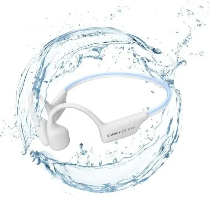 ENERGY SISTEM AURICULARES DE CONDUCCION OSEA - BLUETOOTH 5.4 - IPX8 - 8GB MEMORIA - 11H AUTONOMIA - CARGA RAPIDA - LUCES LED - MICROFONO INTEGRADO - COLOR BLANCO